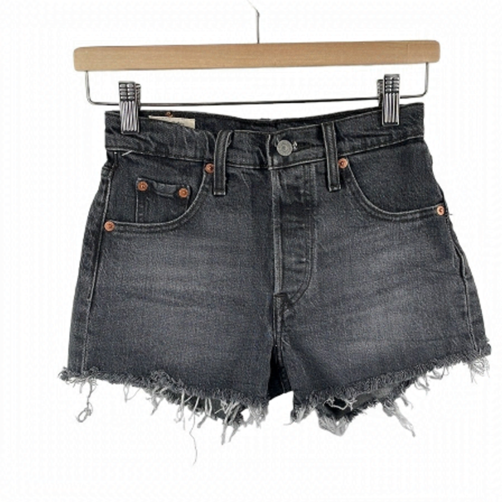 Levi’s premium high-rise cutoff jean shorts black sz 23 summer vacation